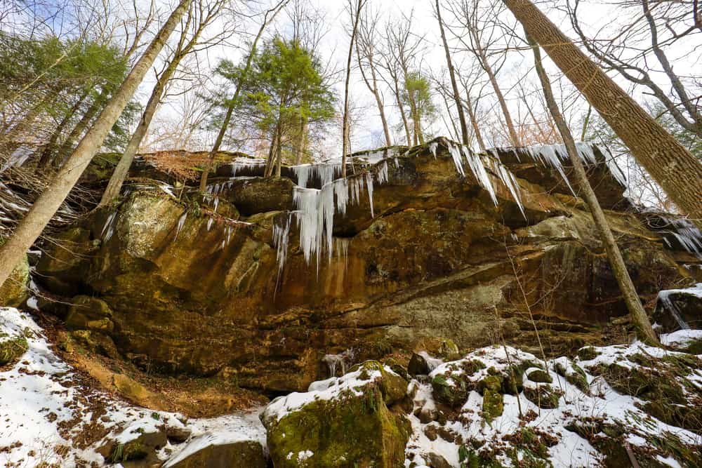 Frozen Hemlock Cliffs Waterfalls