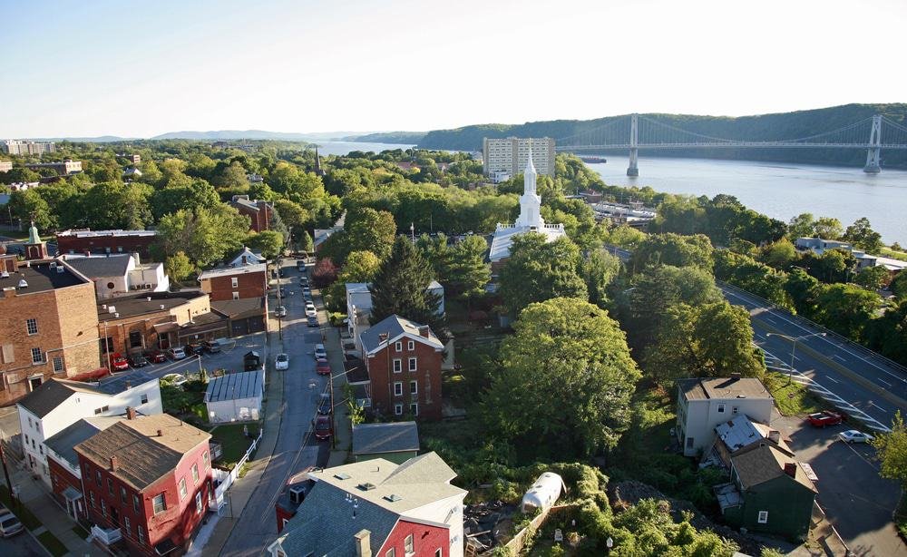 Small town on the Hudson River, NY