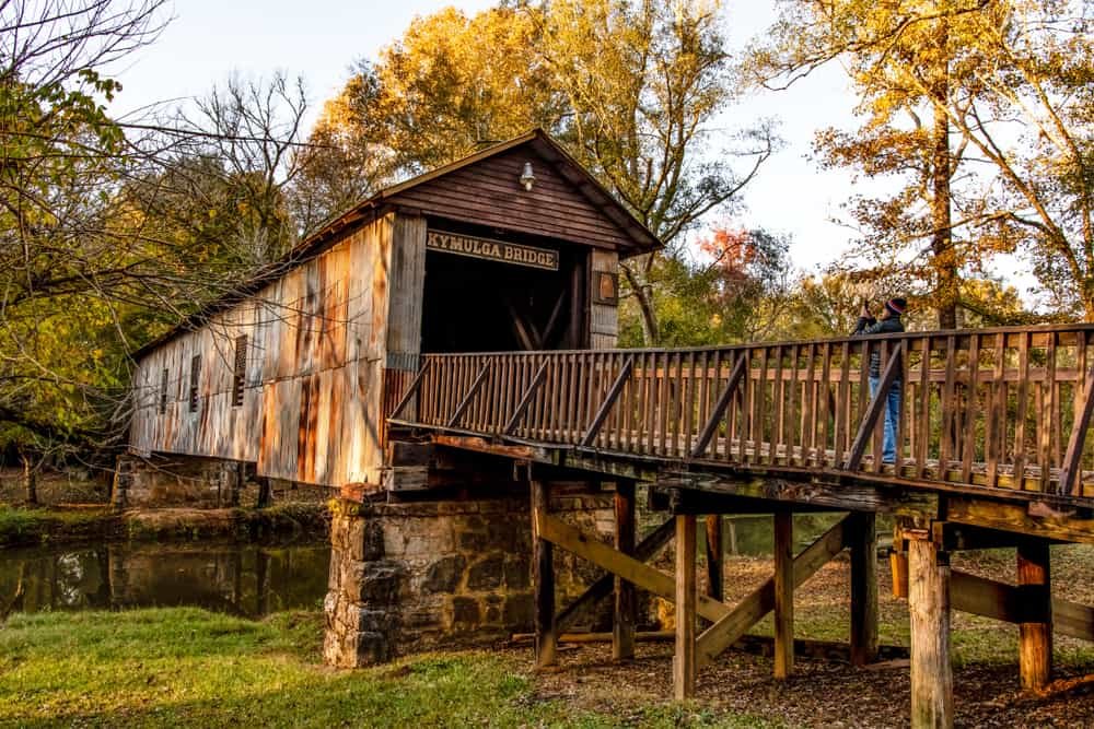 Historic covered bridge in Childersburg