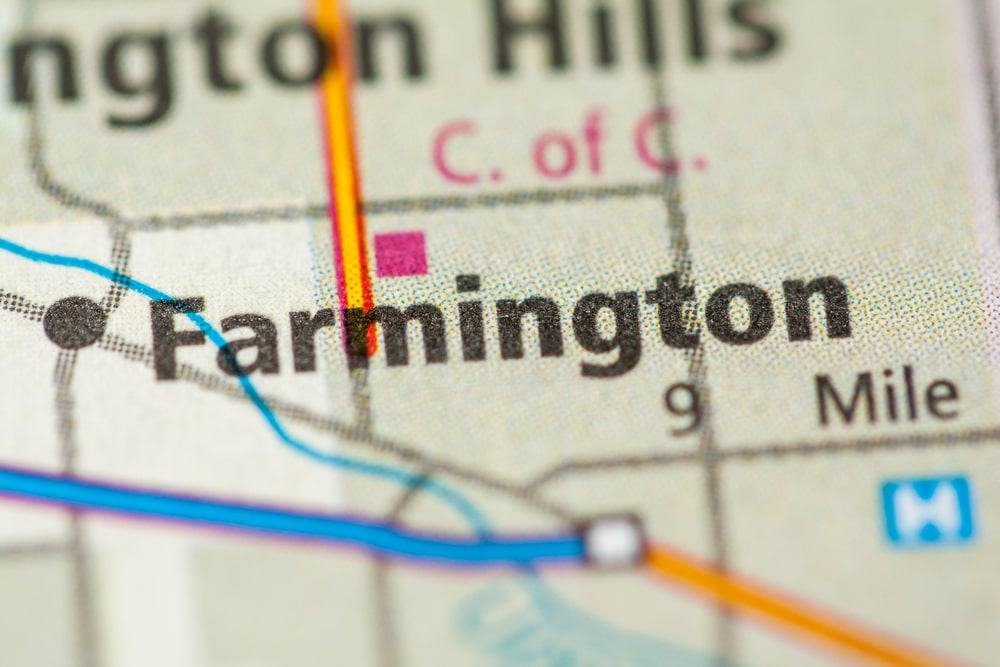 Farmington, Michigan on Map